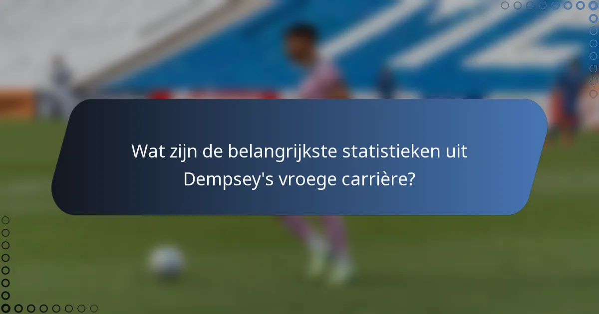 Wat zijn de belangrijkste statistieken uit Dempsey's vroege carrière?