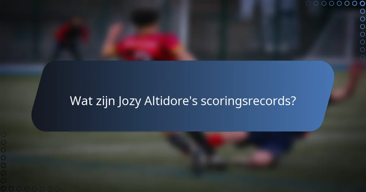 Wat zijn Jozy Altidore's scoringsrecords?